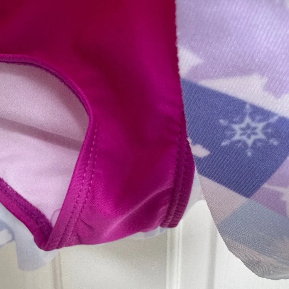 NWOT Disney 2T Frozen Elsa Purple and White Bathingsuit Skort Swim Bottom